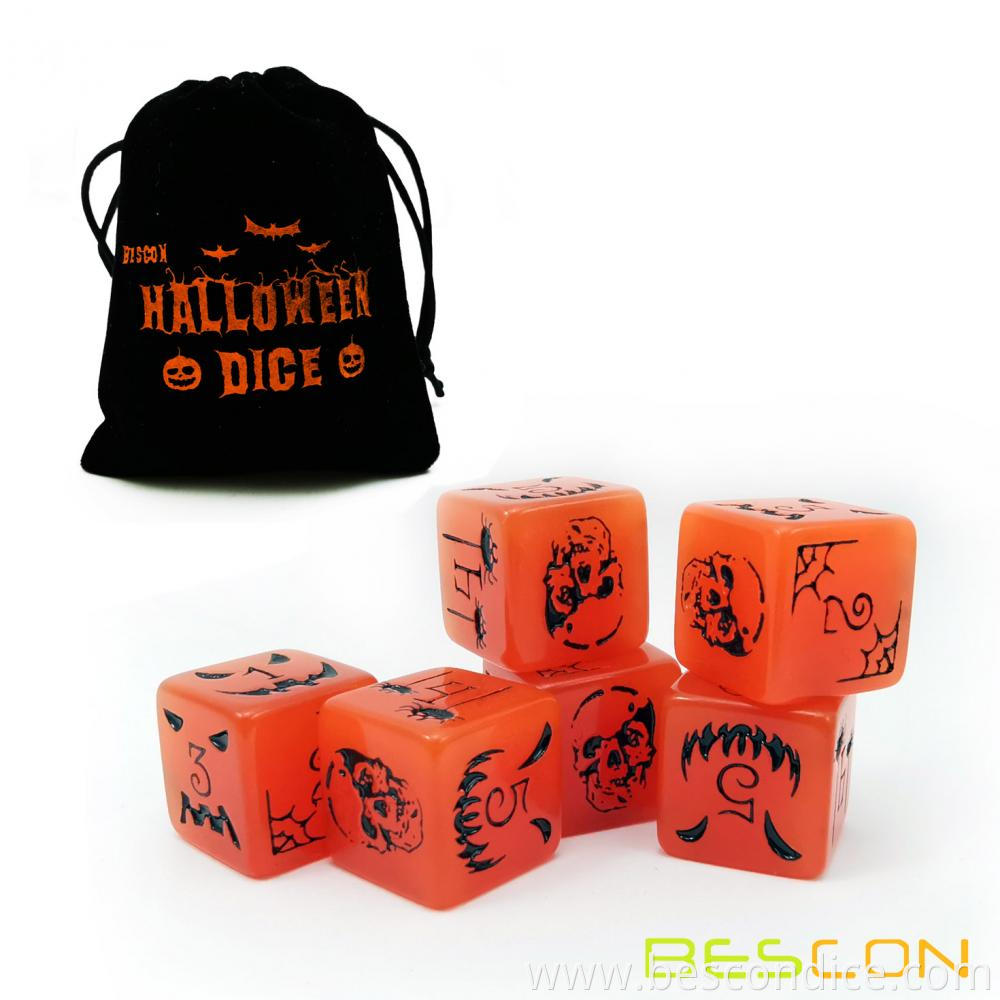 Halloween D6 Dice Set 16mm Glow In The Dark Ink 1 Halloween D6 Dice Set 16mm Glow In The Dark Ink 1